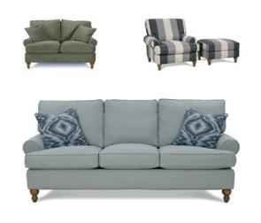 Robin Bruce - Cindy Sofa, Loveseat, Chair and Ottoman - You Choose the Fabric